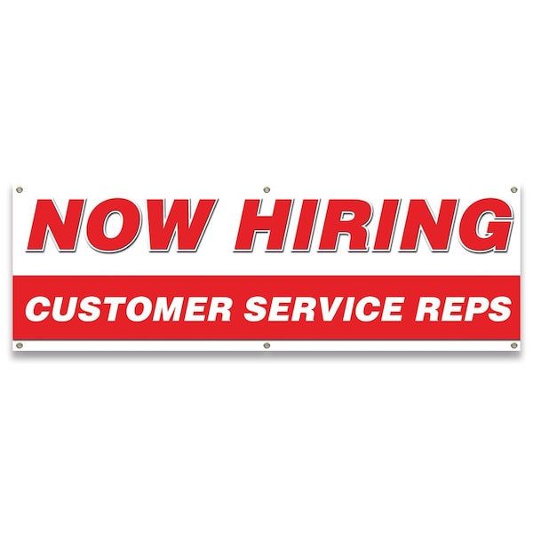 Now Hiring Customer Service Reps Banner Apply Inside Accepting Application Single Sided